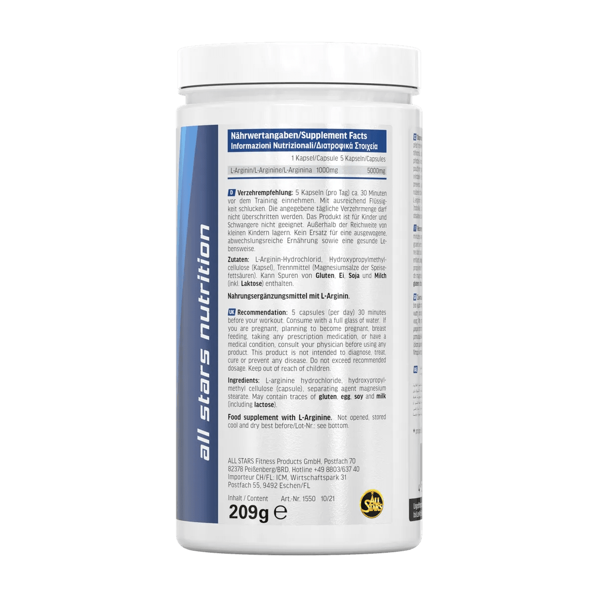 Arginin Mega Caps 150 Kapseln - MANIAC Nutrition
