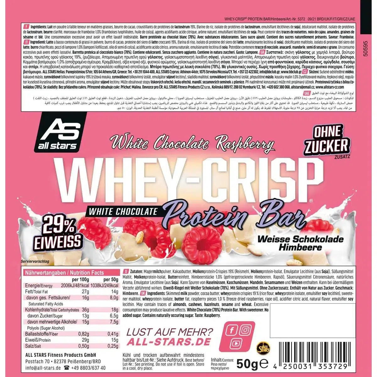 Whey - Crisp Protein 25 Riegel - MANIAC Nutrition