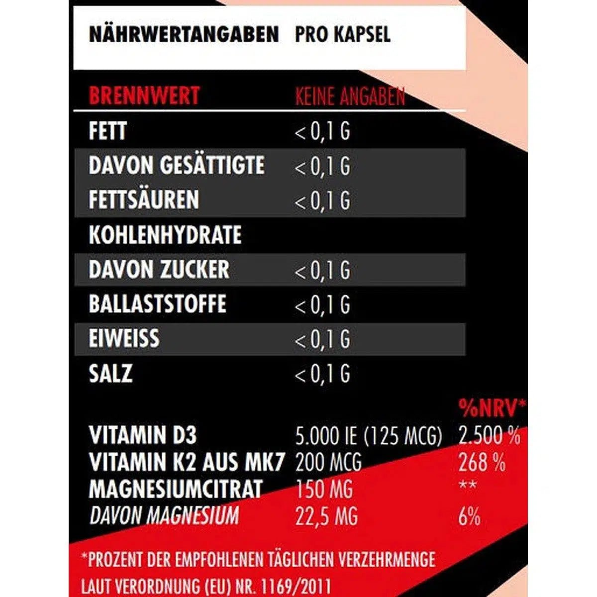 Vitamin D3 + K2 90 Kapseln - MANIAC Nutrition