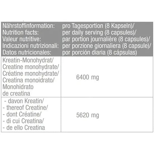 100% Pure Creatine 600 Kapseln - MANIAC Nutrition