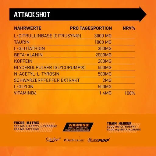 Attack Shot 20 x 60ml - MANIAC Nutrition