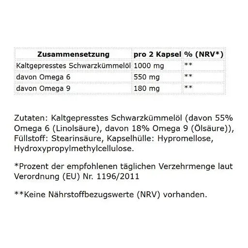 Ägyptisches Schwarzkümmel Öl 200 Kapseln - MANIAC Nutrition