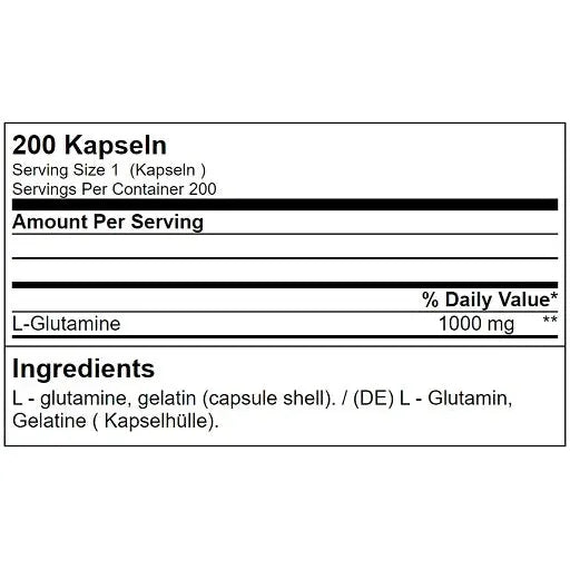 Glutamine Tera Caps 200 Kapseln - MANIAC Nutrition