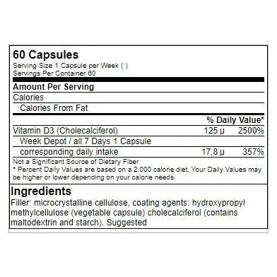 Vitamin D3 5000IE 60 Kapseln - MANIAC Nutrition