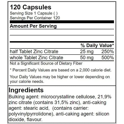Zinc Citrate 120 Tabl. - MANIAC Nutrition