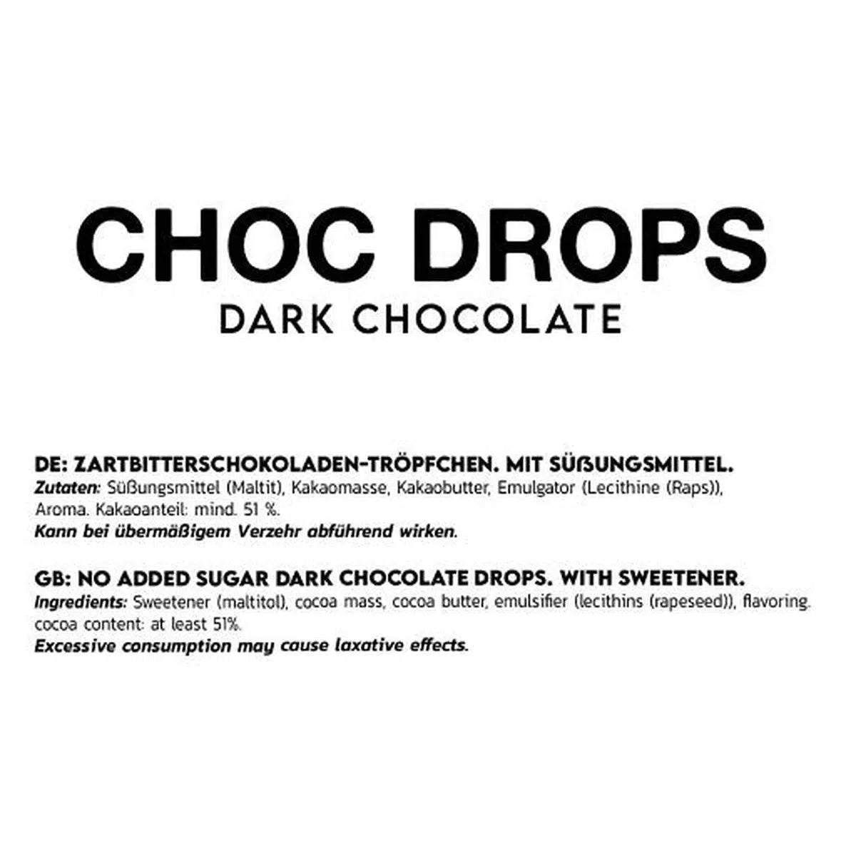 Choc Drops 150g-Low Carb Lebensmittel-INLEAD-Dark Chocolate-Maniac-Sports