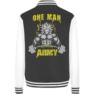One Man Army College Jacket-Jacken/ Zipper-maniac-sports-Black/White-XS-Maniac-Sports