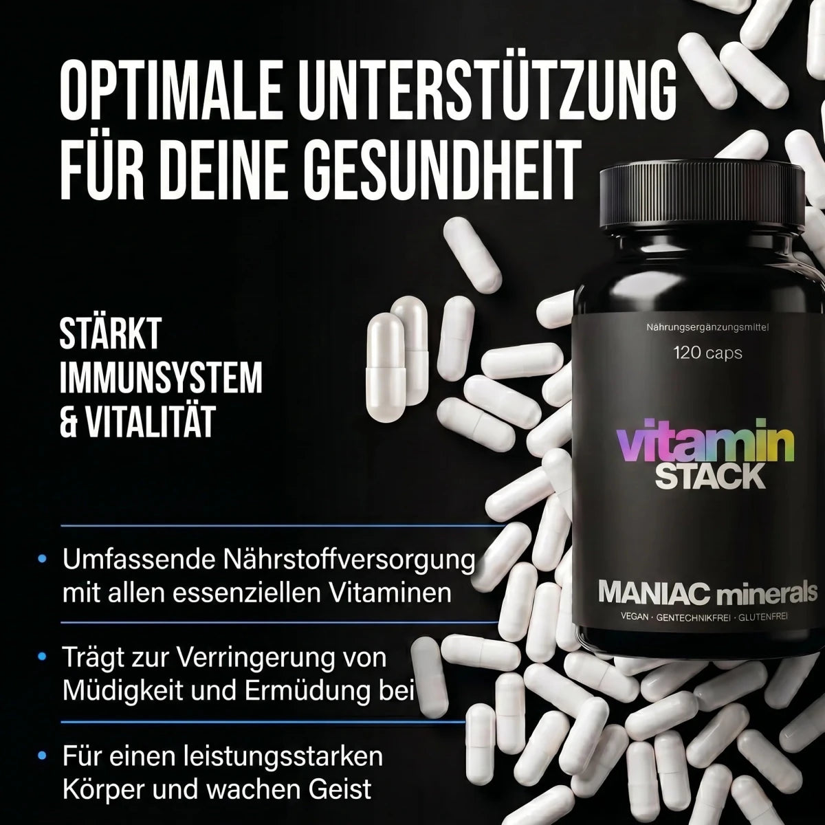 Vitamin Stack 120 Kapseln - MANIAC Nutrition