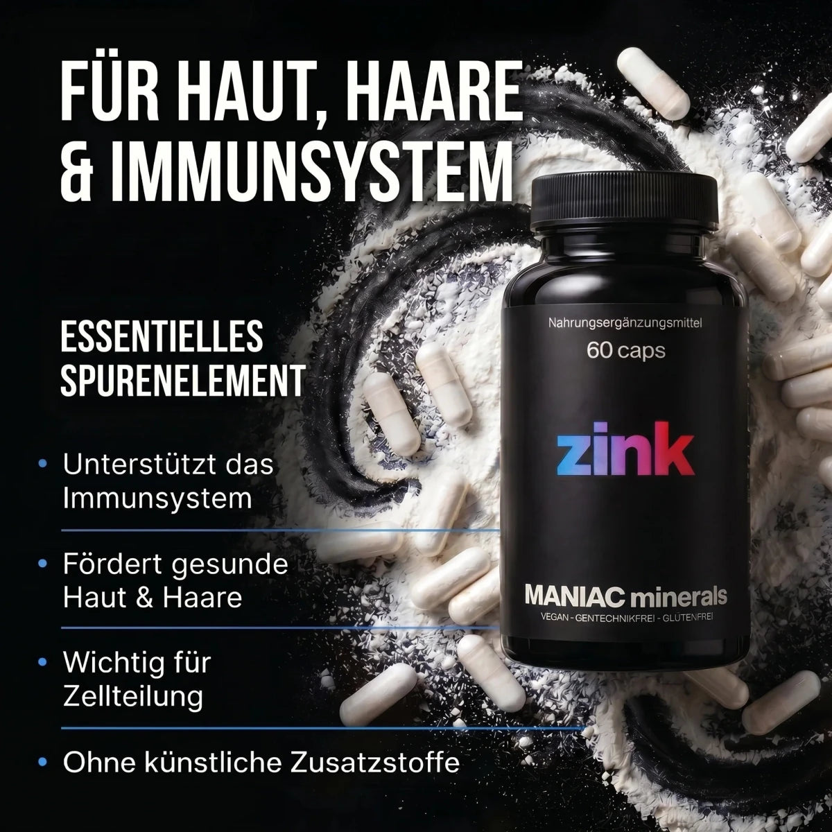 Zink Bisglycinat 60 Kapseln - MANIAC Nutrition