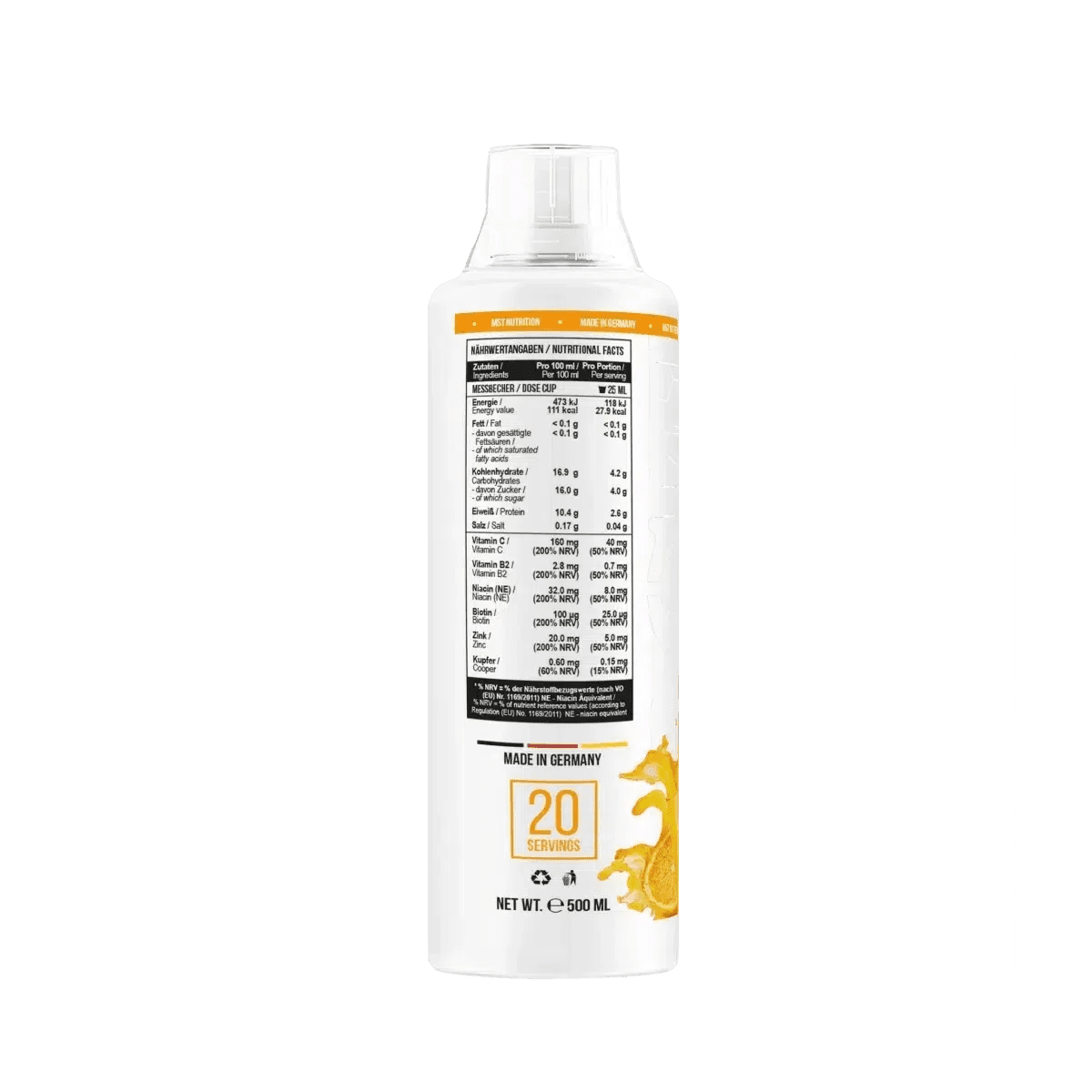 Collagen Peptides + Biotin 500 ml Orange Juice - MANIAC Nutrition