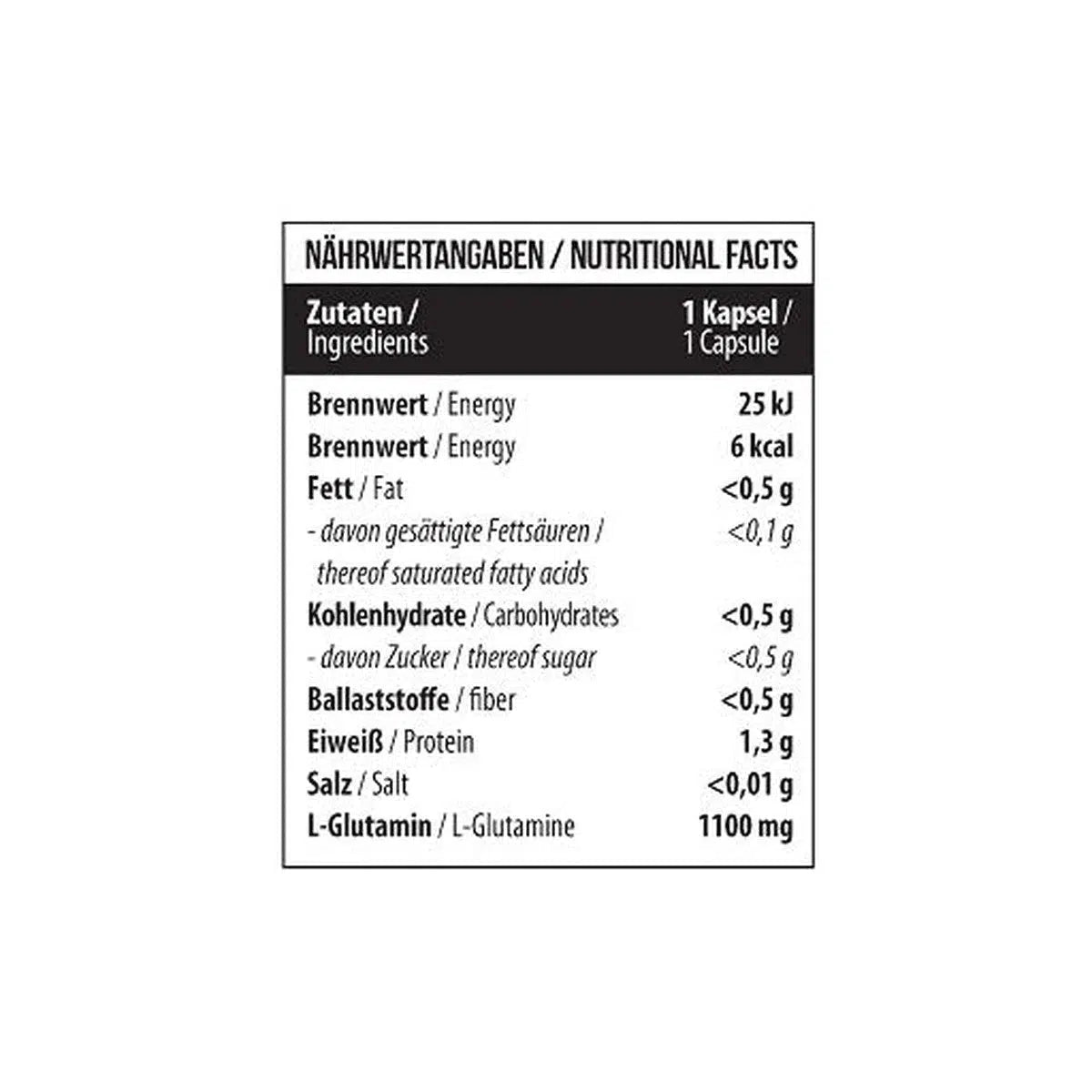 Glutamin 1100mg 120 Kapseln - MANIAC Nutrition