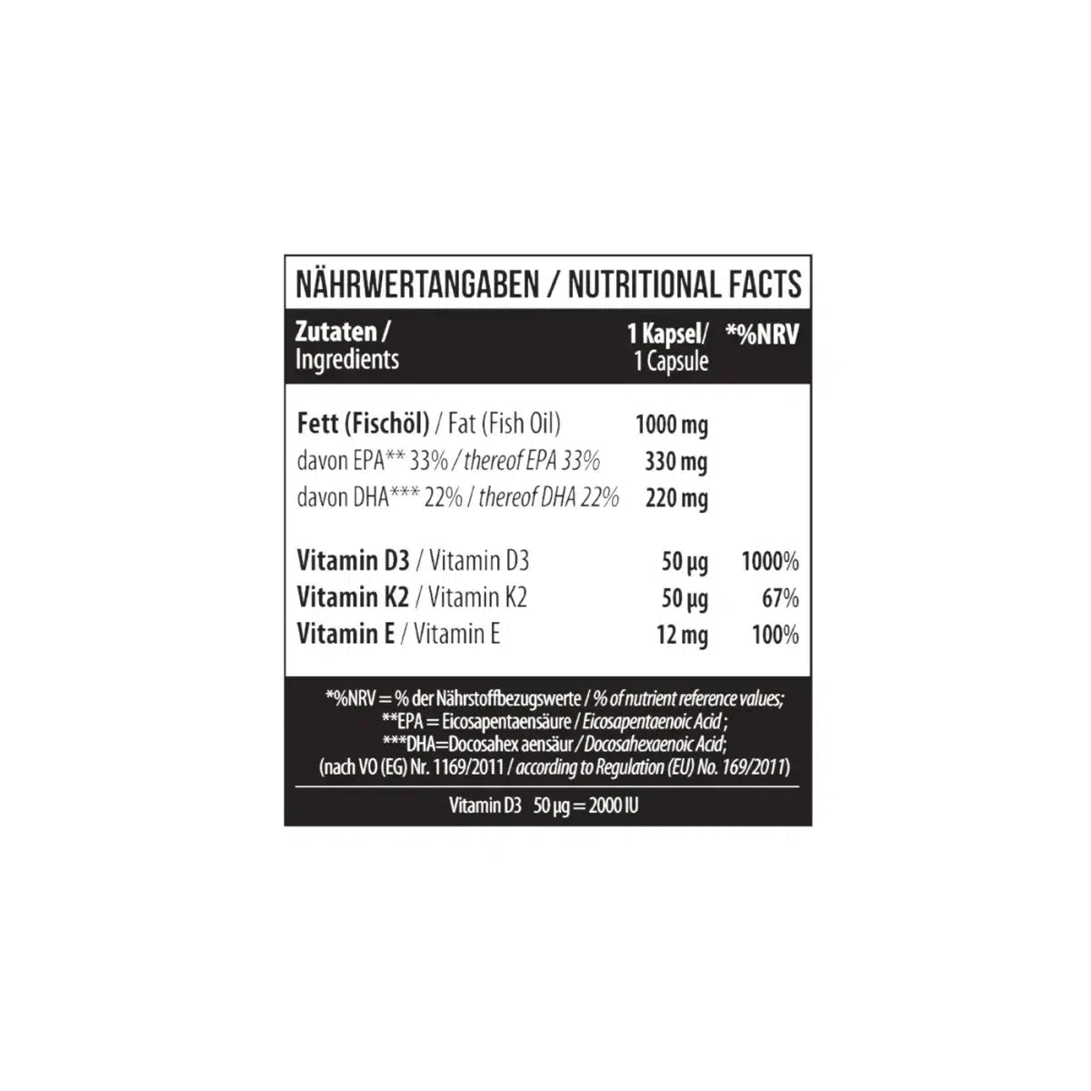 Omega 3 + D3 + K2 - 60 Kapseln - MANIAC Nutrition