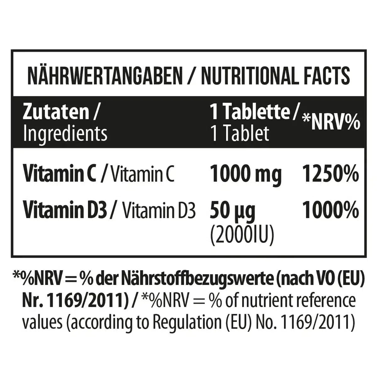 Vitamin C 1000 + D3 100 Tabl. - MANIAC Nutrition