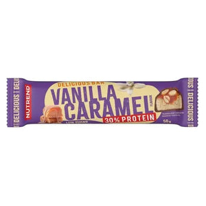 Delicious Bar 28x50g-Proteinriegel-NUTREND-Erdnussbutter + Kramell-Maniac-Sports